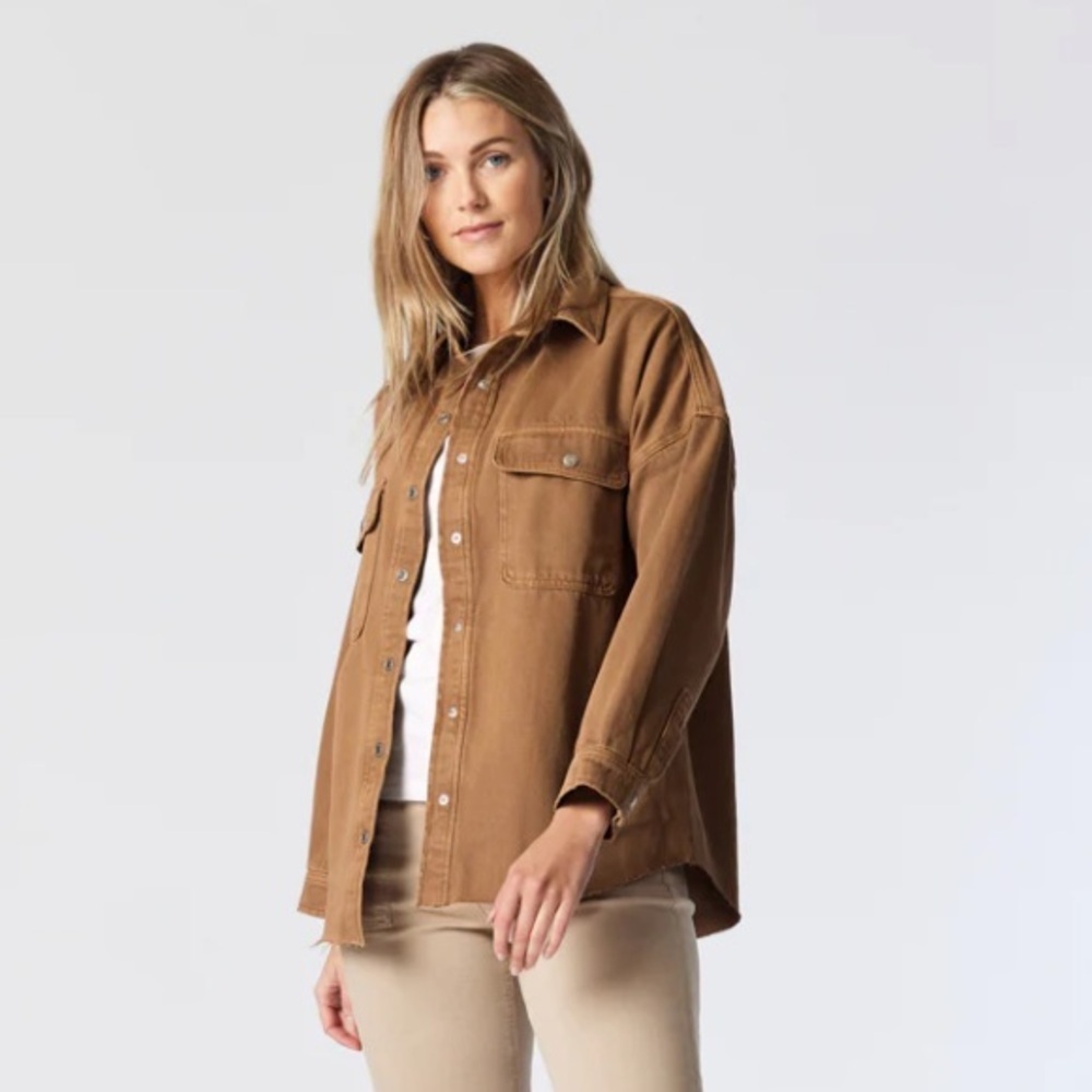 Mavi ⭐️Host Pick⭐️ Desert Tan Distressed Hem Oversized Denim Jean Jacket